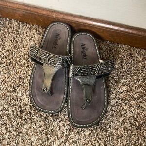 Alegria Black and Silver Sandals